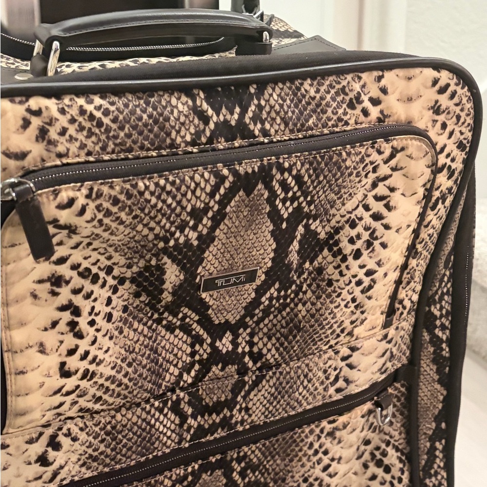 TUMI Python-Print Carry-On in Beige and Black